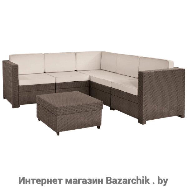 Набор уличной мебели (скамья угловая, столик) PROVENCE SET+COFFEE TBL, коричневый от компании Интернет магазин Bazarchik . by - фото 1