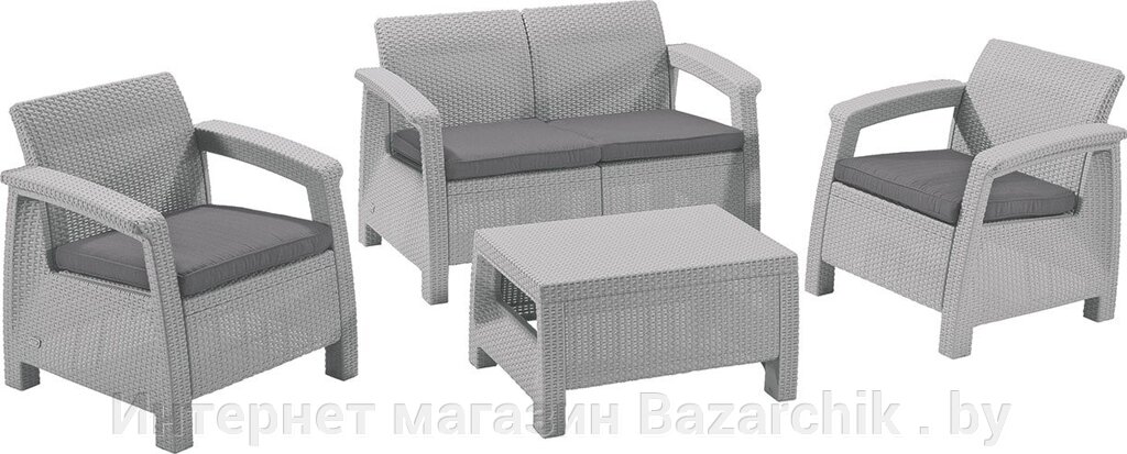 Набор уличной мебели СORFU II SET-GRY933-std серый от компании Интернет магазин Bazarchik . by - фото 1