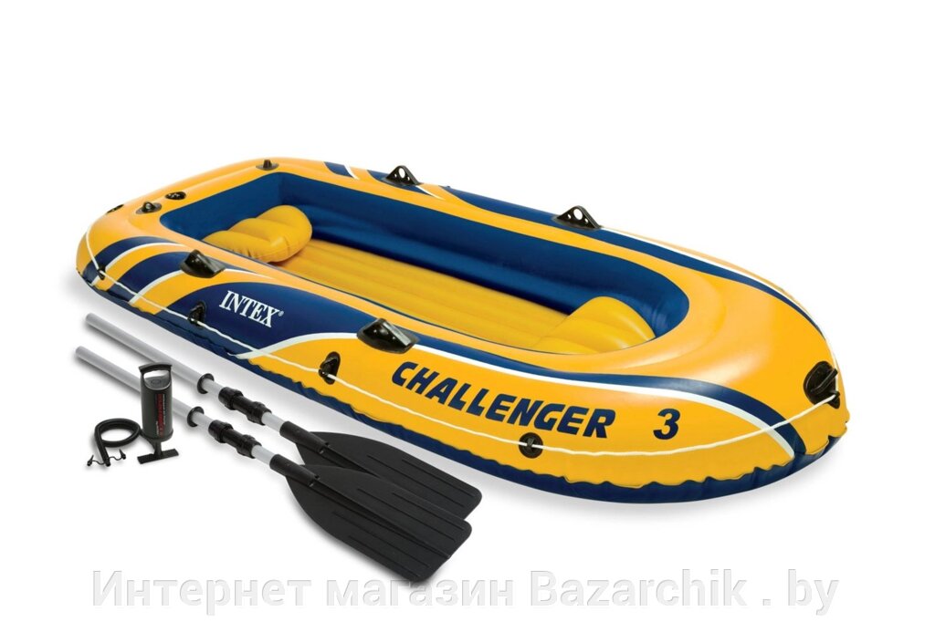 Надувная трёхместная лодка Challenger-3 Set Intex 68370NP от компании Интернет магазин Bazarchik . by - фото 1