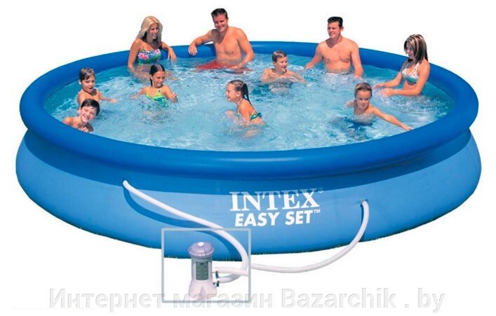 Надувной бассейн Intex Easy Set 28158NP 457х84 см + фильтр-насос от компании Интернет магазин Bazarchik . by - фото 1