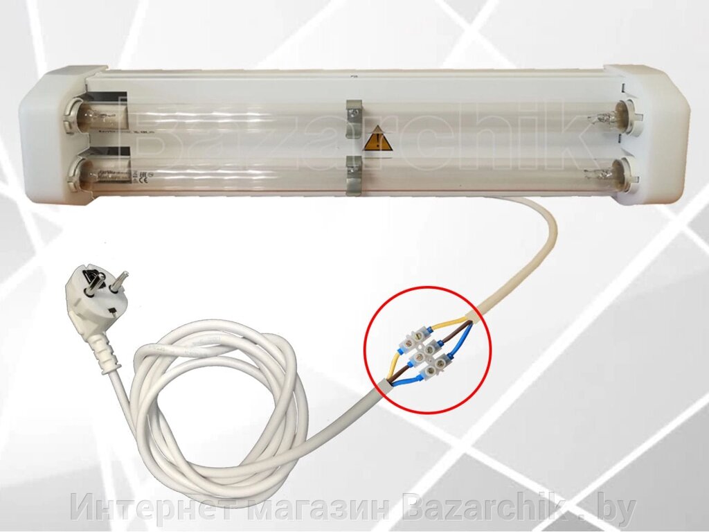 Облучатель бактерицидный ультрафиолетовый ОБУ-15-21П/п (провод с вилкой в комплекте) от компании Интернет магазин Bazarchik . by - фото 1