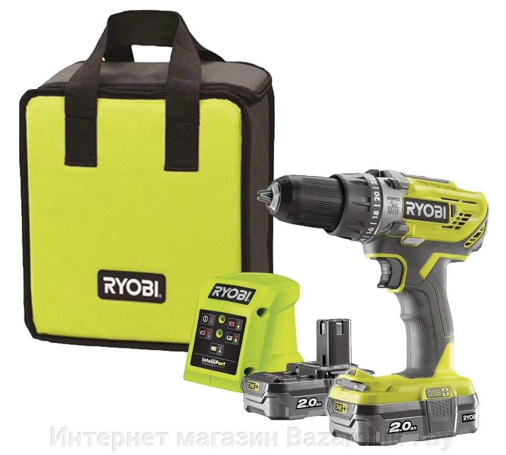 ONE + / Ударная дрель-шуруповерт RYOBI R18PD3-220S от компании Интернет магазин Bazarchik . by - фото 1