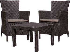 Набор мебели (2 кресла, столик) ROSARIO BALCONY, коричневый