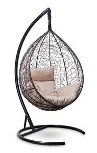 Подвесное кресло-кокон SEVILLA шоколадный кокон+бежевая подушка