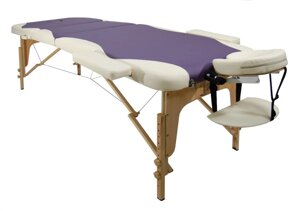 Массажный стол складной 3-х секционный деревянный XXL PRO Atlas Sport бордово-кремовый