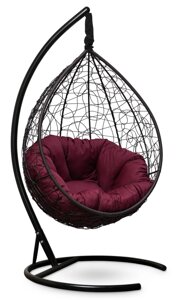 Подвесное кресло-кокон SEVILLA VERDE шоколадный кокон+бордовая подушка