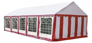 4x10м, Р410201R Тент-шатер ПВХ, цвет белый с красным