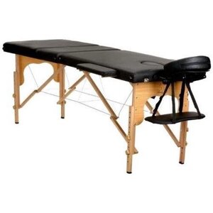 Складной 3-х секционный деревянный массажный стол BodyFit 60 см (черный)