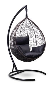 Подвесное кресло-кокон SEVILLA шоколадный кокон+черная подушка