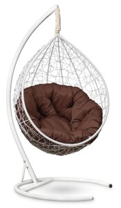Подвесное кресло-кокон SEVILLA VERDE белый кокон+шоколадная подушка
