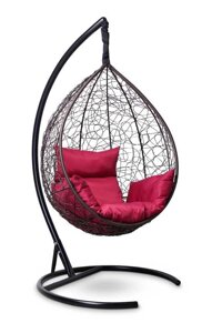 Подвесное кресло-кокон SEVILLA шоколадный кокон+бордовая подушка