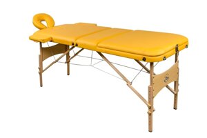 Массажный стол складной 3-секционный деревянный RS BodyFit жёлтый