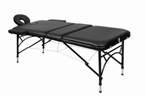 Массажный стол складной 3-секционный алюминиевый RS BodyFit 70 см (черный)