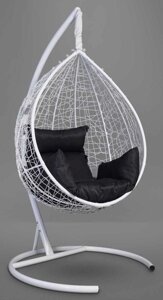 Подвесное кресло-кокон SEVILLA белый кокон+черная подушка
