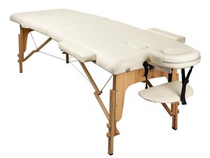 Массажный стол складной 2-х секционный деревянный Atlas Sport кремовый