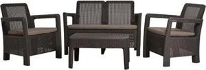 Набор мебели (диван, 2 кресла, столик) Tarifa lounge set, коричневый