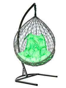 Подвесное кресло-кокон Liverpool черный кокон + зеленая подушка