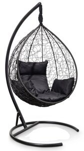 Подвесное кресло-кокон SEVILLA черный кокон+черная подушка