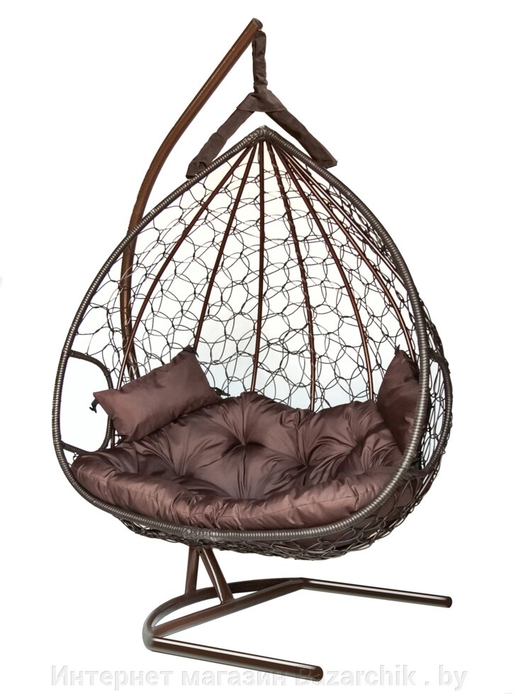 Подвесное кресло-кокон DUBLIN коричневый кокон + шоколад подушка от компании Интернет магазин Bazarchik . by - фото 1