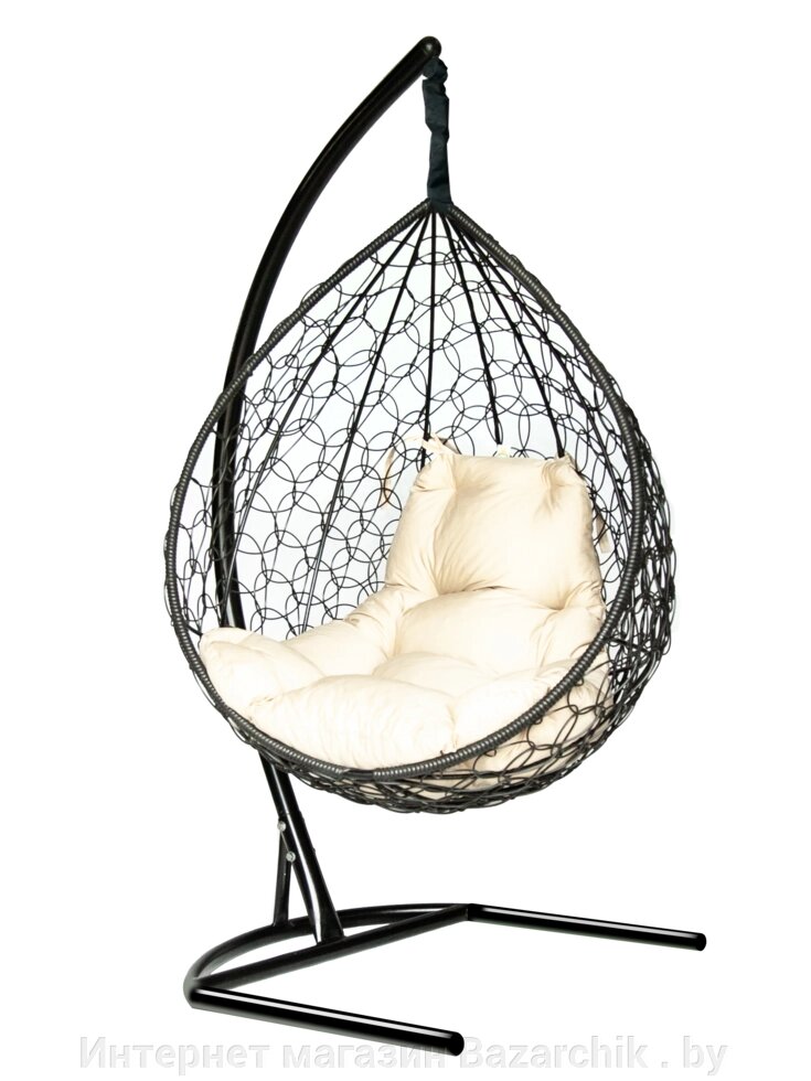 Подвесное кресло-кокон Liverpool черный кокон + бежевая подушка от компании Интернет магазин Bazarchik . by - фото 1