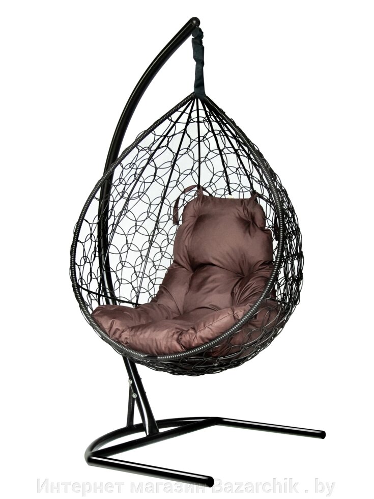 Подвесное кресло-кокон Liverpool черный кокон + шоколад подушка от компании Интернет магазин Bazarchik . by - фото 1