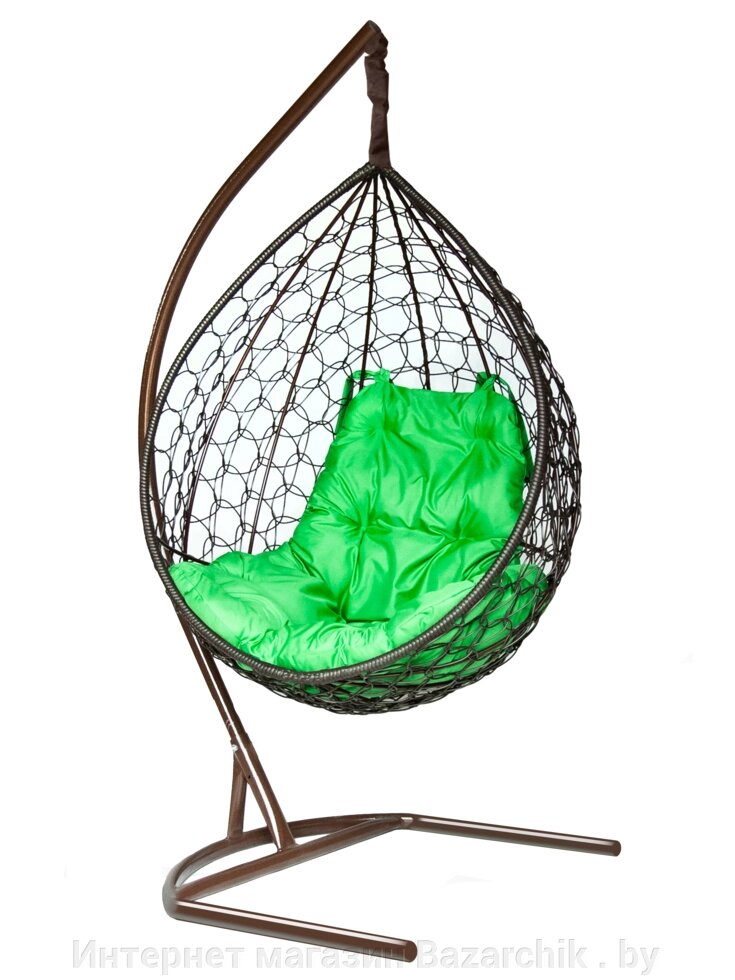 Подвесное кресло-кокон Liverpool шоколадный кокон+ зеленая подушка от компании Интернет магазин Bazarchik . by - фото 1