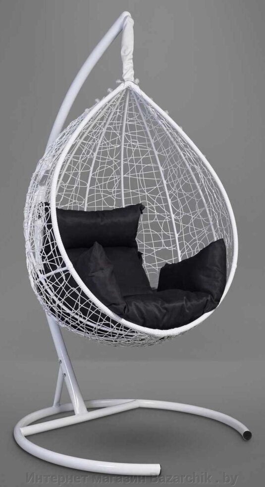 Подвесное кресло-кокон SEVILLA белый кокон+черная подушка от компании Интернет магазин Bazarchik . by - фото 1