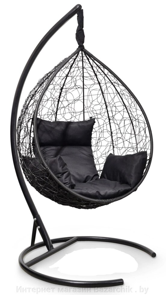 Подвесное кресло-кокон SEVILLA черный кокон+черная подушка от компании Интернет магазин Bazarchik . by - фото 1