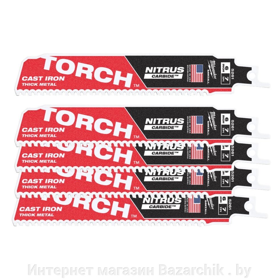 Полотно для саб. пилы (по металлу) MILWAUKEE THE TORCH NITRUS 150х3,6 (6 шт.) от компании Интернет магазин Bazarchik . by - фото 1