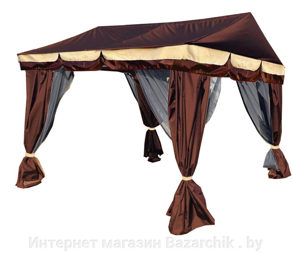 Садовый шатер Оазис (коричневый) 3200*3000 мм от компании Интернет магазин Bazarchik . by - фото 1