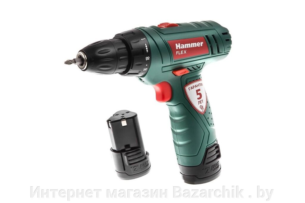 Шуруповерт аккумуляторный Hammer Flex ACD12/2LE от компании Интернет магазин Bazarchik . by - фото 1