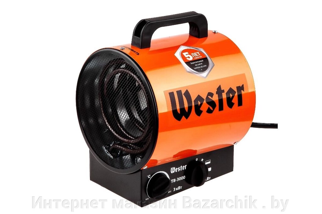 Тепловентилятор электрический Wester TB-3000 от компании Интернет магазин Bazarchik . by - фото 1