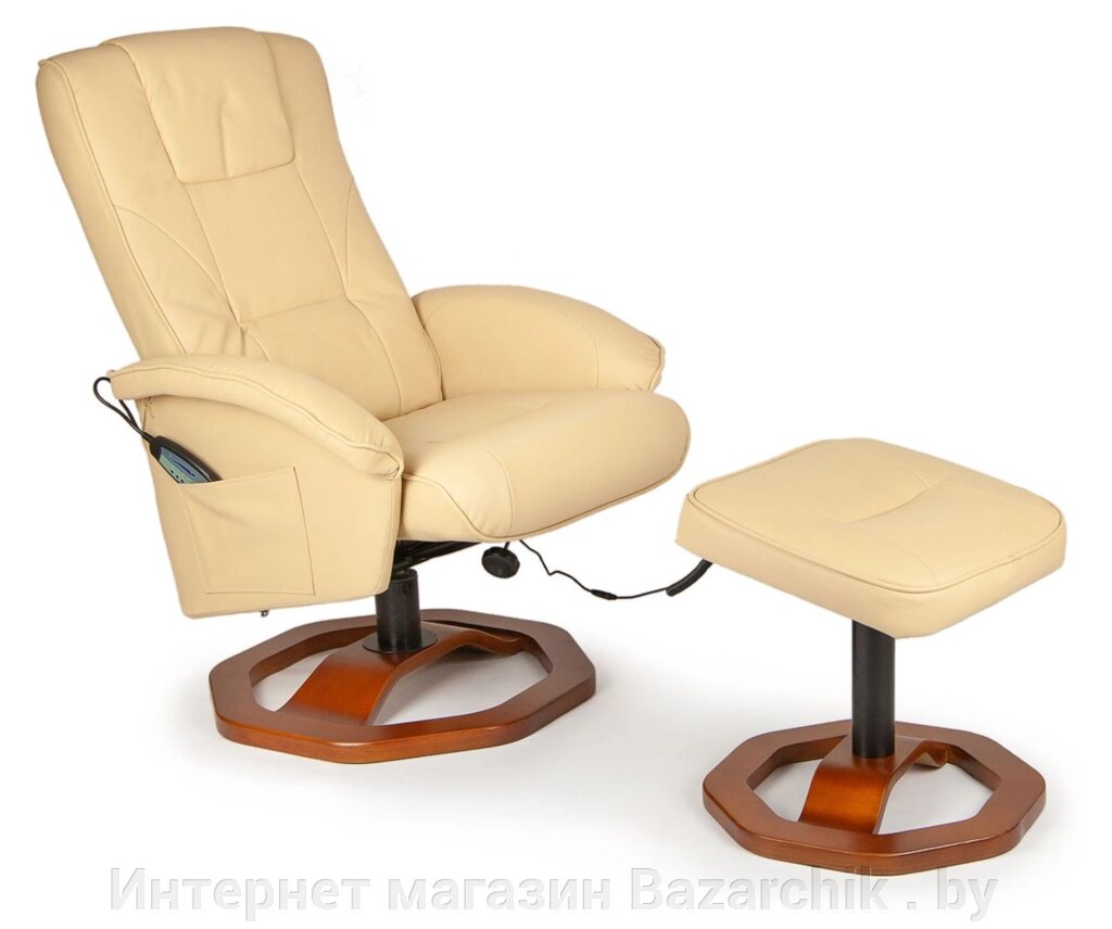 TV-кресло Calviano 20 с пуфом (бежевое, массаж) от компании Интернет магазин Bazarchik . by - фото 1