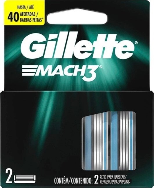Сменные кассеты для бритья Gillette Mach3 2 шт. от компании Магнит Сухарево - фото 1