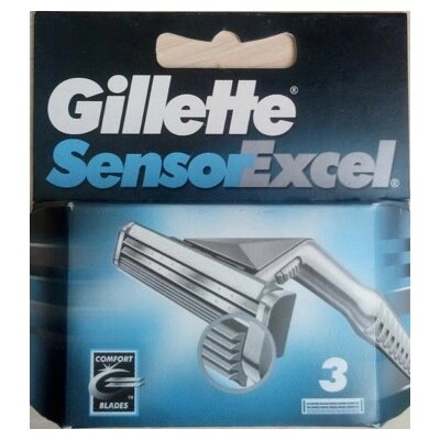 Сменные кассеты для бритья Gillette Sensor Excel 3 шт. от компании Магнит Сухарево - фото 1