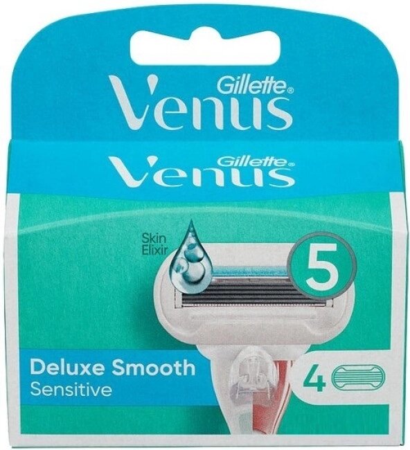 Сменные кассеты для бритья Gillette Venus Deluxe Smooth Sensitive (4 шт) 7702018497447 от компании Магнит Сухарево - фото 1