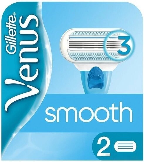 Сменные кассеты для бритья Gillette Venus Smooth (2 шт) от компании Магнит Сухарево - фото 1