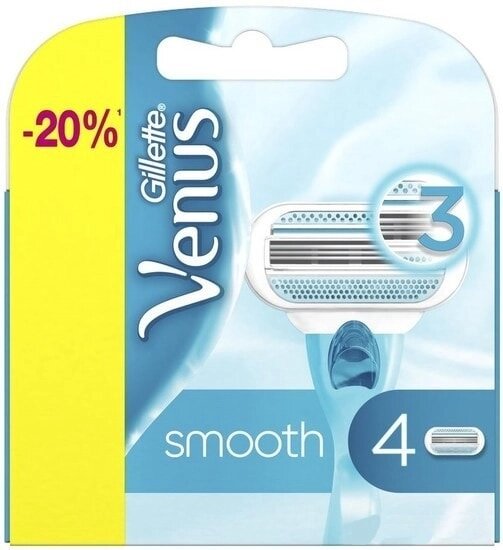 Сменные кассеты для бритья Gillette Venus Smooth (4 шт) от компании Магнит Сухарево - фото 1