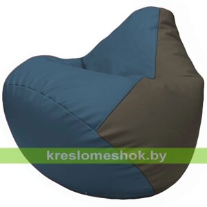 Бескаркасное кресло-мешок Груша Г2.3-0317 синий, серый