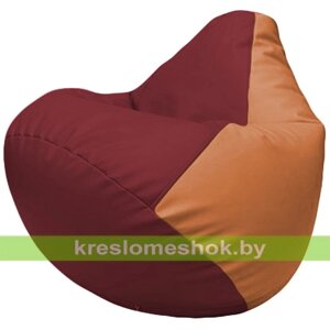 Бескаркасное кресло-мешок Груша Г2.3-2120 бордовый, оранжевый