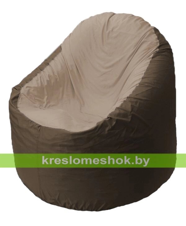 Кресло мешок Bravo B1.1-28 (основа коричневая, вставка бежевая тёмная) от компании Интернет-магазин "Kreslomeshok" - фото 1