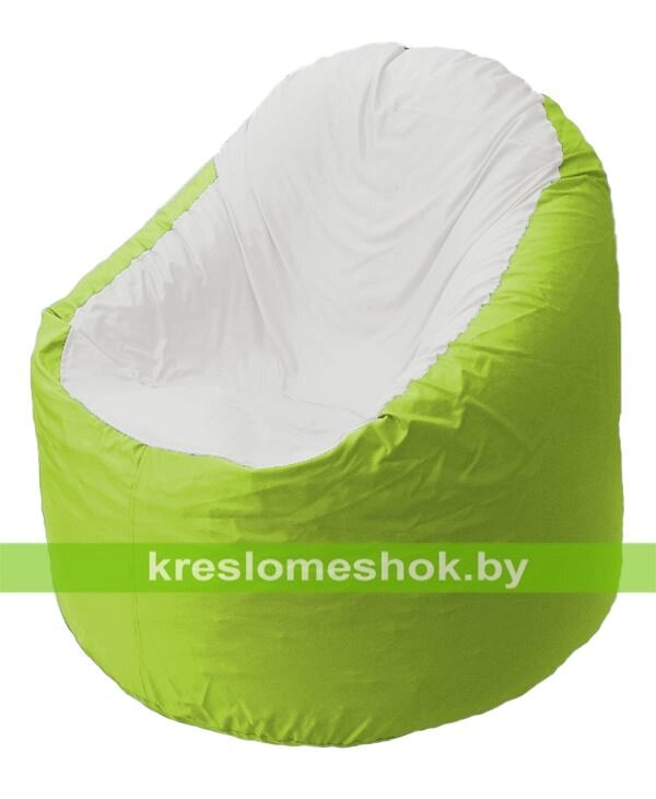 Кресло мешок Bravo B1.1-30 (основа салатовая, вставка белая) от компании Интернет-магазин "Kreslomeshok" - фото 1