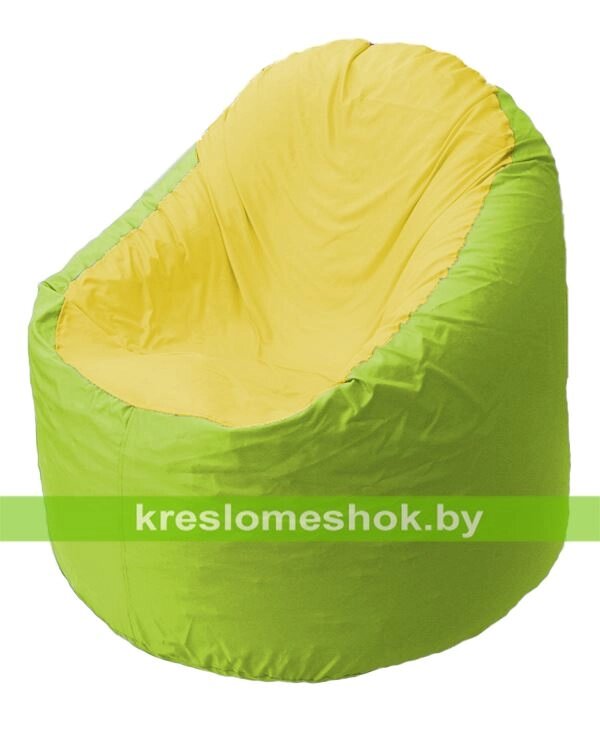 Кресло мешок Bravo B1.1-31 (основа салатовая, вставка жёлтая) от компании Интернет-магазин "Kreslomeshok" - фото 1
