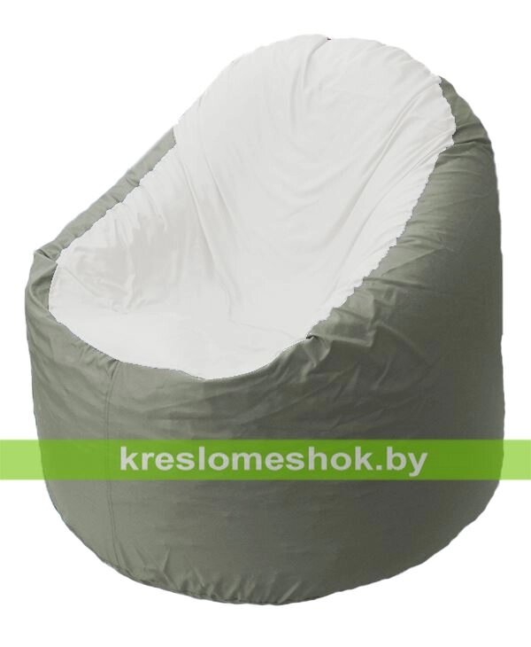 Кресло мешок Bravo B1.1-32 (основа серая, вставка белая) от компании Интернет-магазин "Kreslomeshok" - фото 1