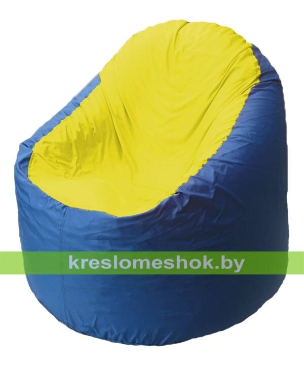 Кресло мешок Bravo B1.1-36 (основа синяя, вставка жёлтая) от компании Интернет-магазин "Kreslomeshok" - фото 1