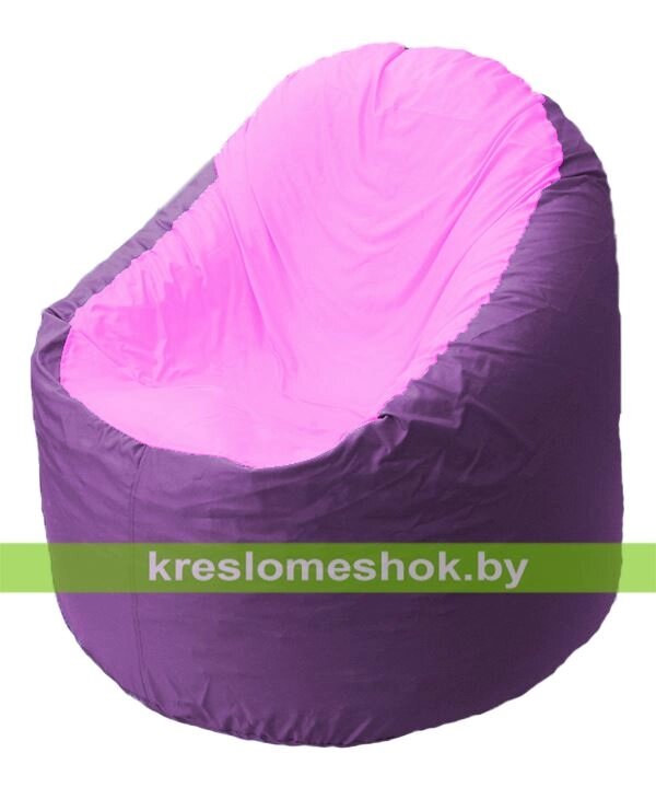 Кресло мешок Bravo B1.1-39 (основа фиолетовая, вставка розовая) от компании Интернет-магазин "Kreslomeshok" - фото 1