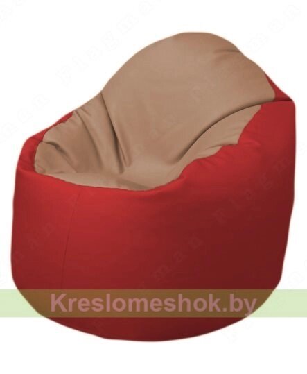 Кресло-мешок Браво Б1.3-T06Т09 (бежевый - красный) от компании Интернет-магазин "Kreslomeshok" - фото 1