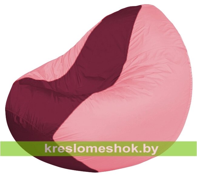 Кресло мешок Classic К1.2-78 (основа розовая, вставка бордовая) от компании Интернет-магазин "Kreslomeshok" - фото 1