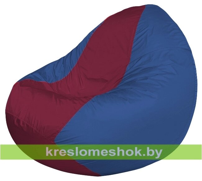 Кресло мешок Classic К2.1-100 (основа синяя, вставка бордовая) от компании Интернет-магазин "Kreslomeshok" - фото 1