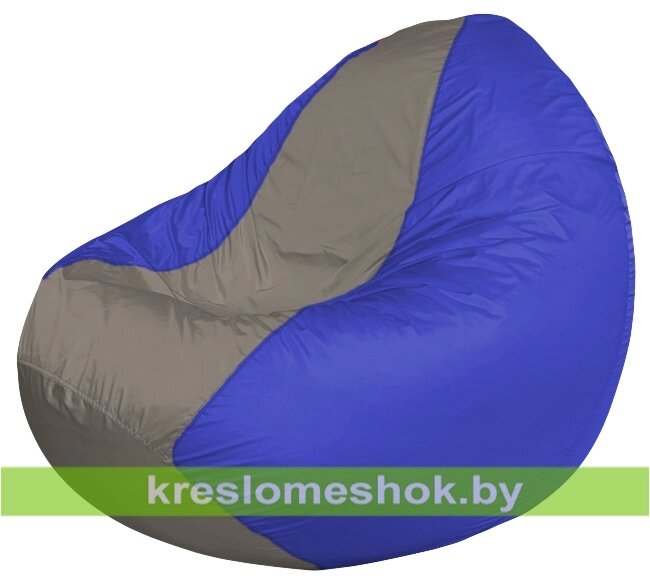 Кресло мешок Classic К2.1-102 (основа синяя, вставка серая) от компании Интернет-магазин "Kreslomeshok" - фото 1